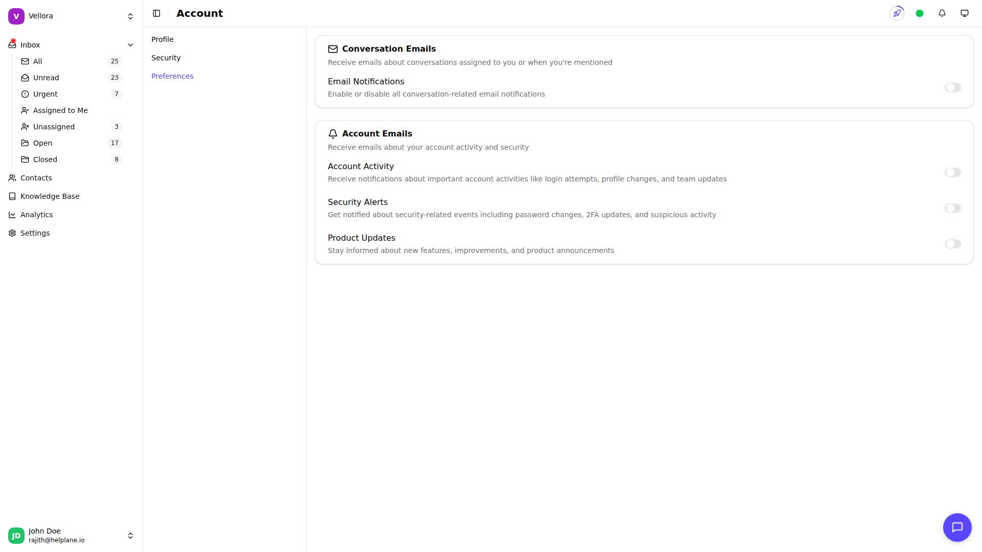 Notification Preferences