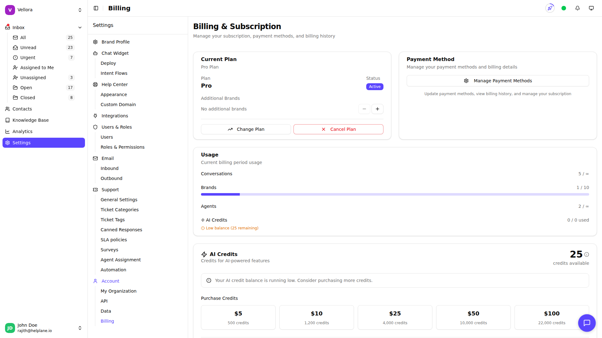Billing Page