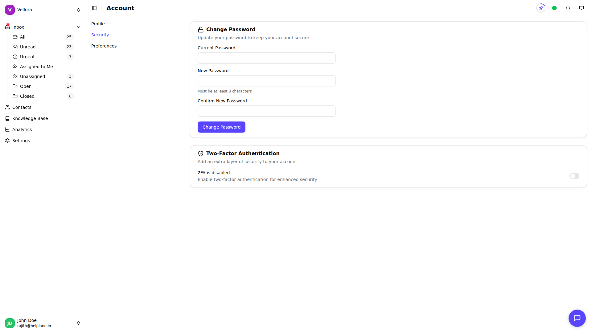 Security Settings