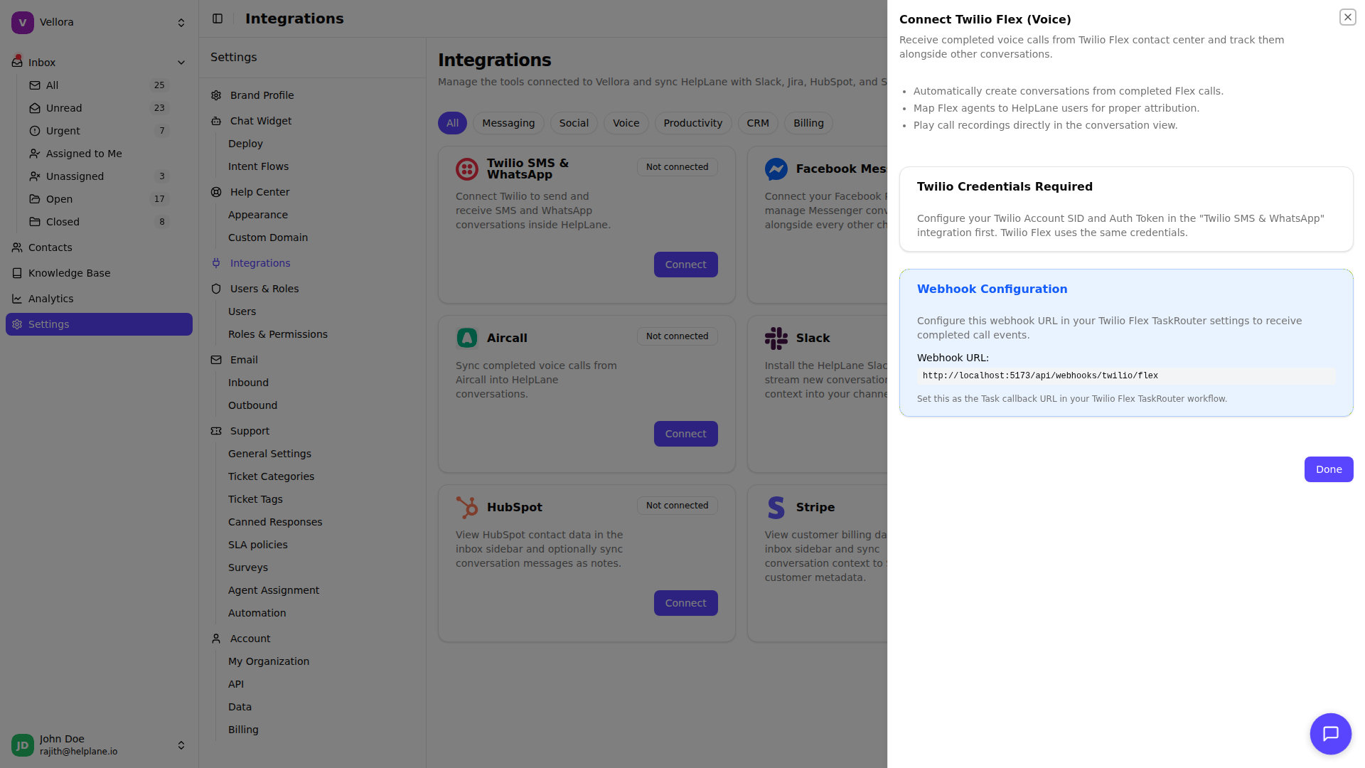 Twilio Flex Integration