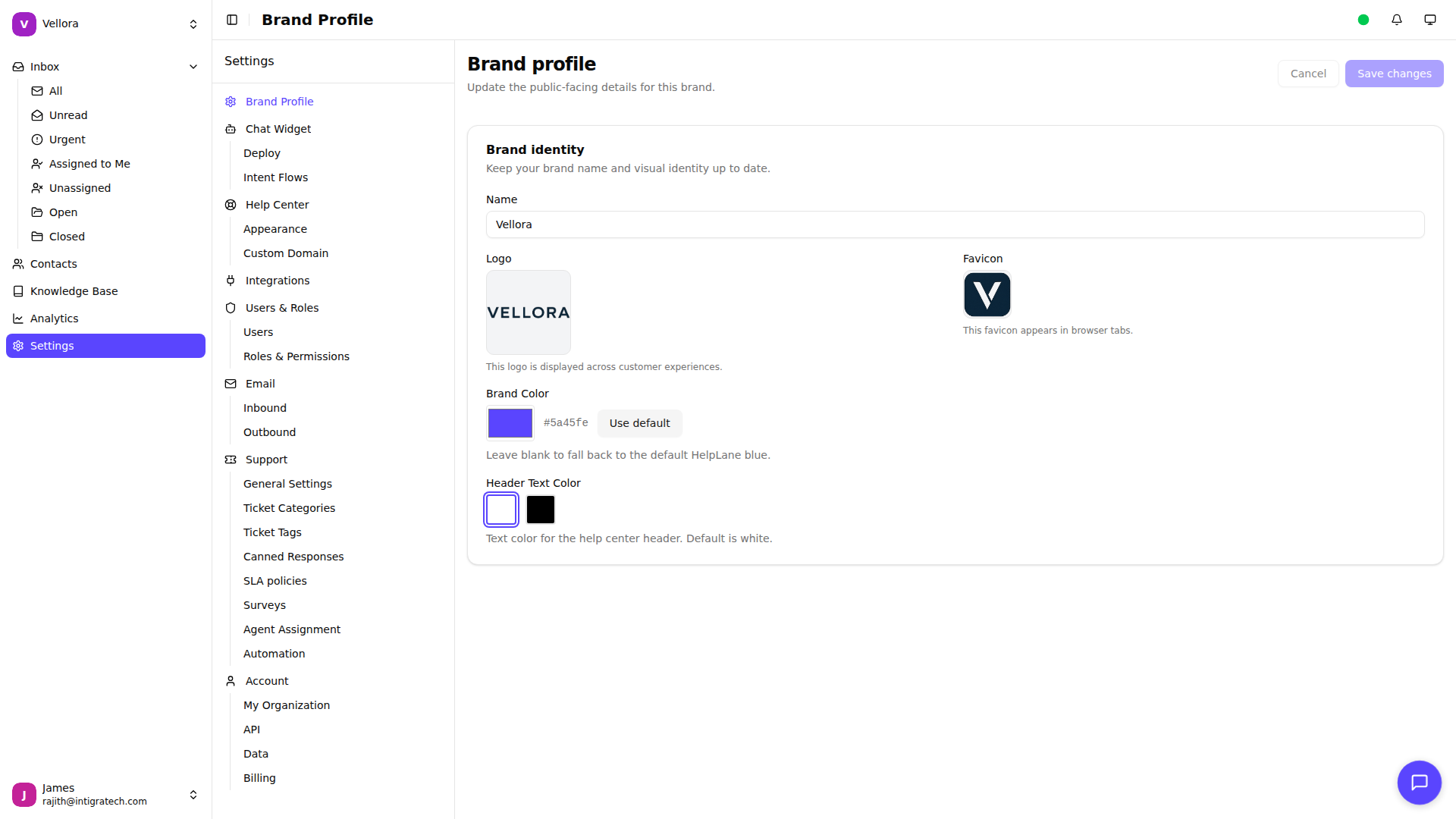 Settings Page