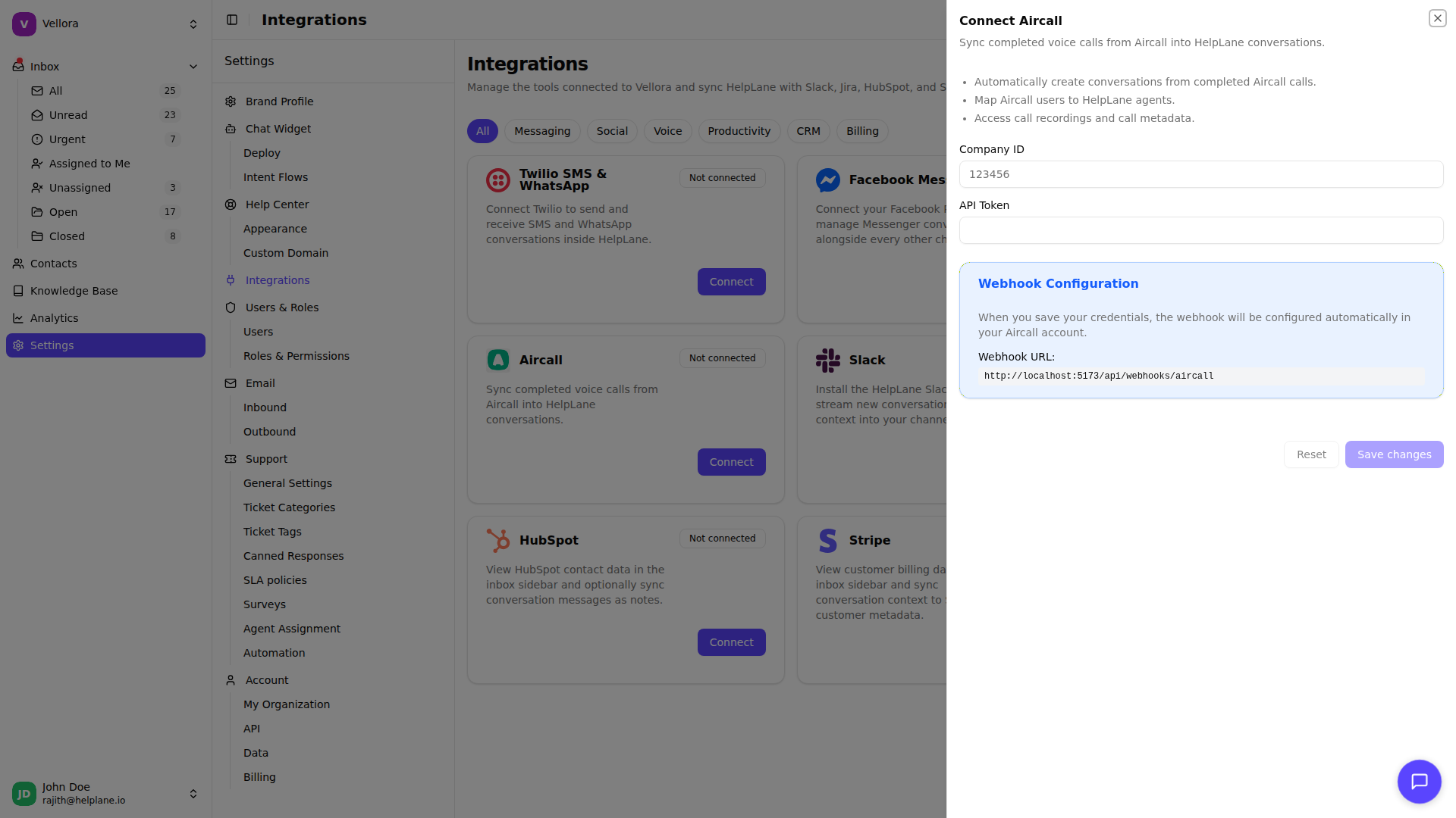 Aircall Integration